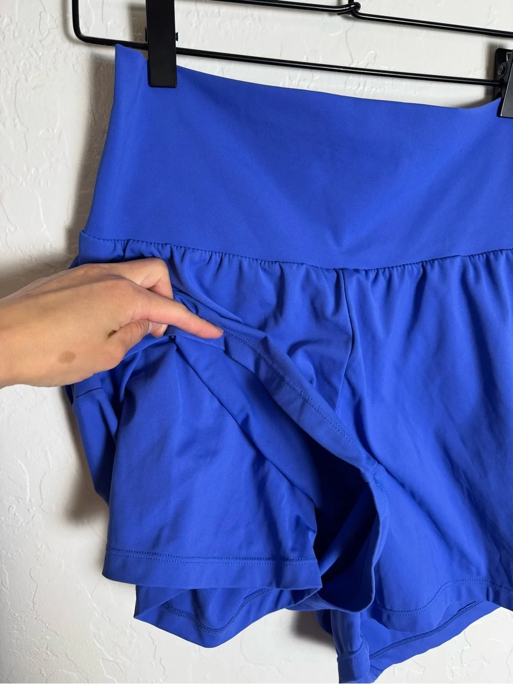 Halara SoftlyZero Airy 2-in-1 Yoga Shorts Aster Blue Medium Long